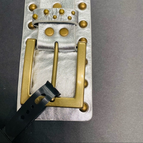 L & D Studded Italian Leather Belt- Size M - Picture 13 of 14